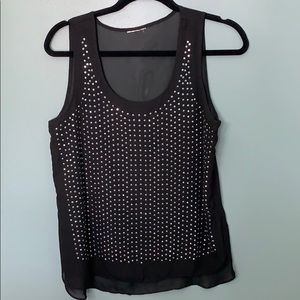 Black sheer studded tank